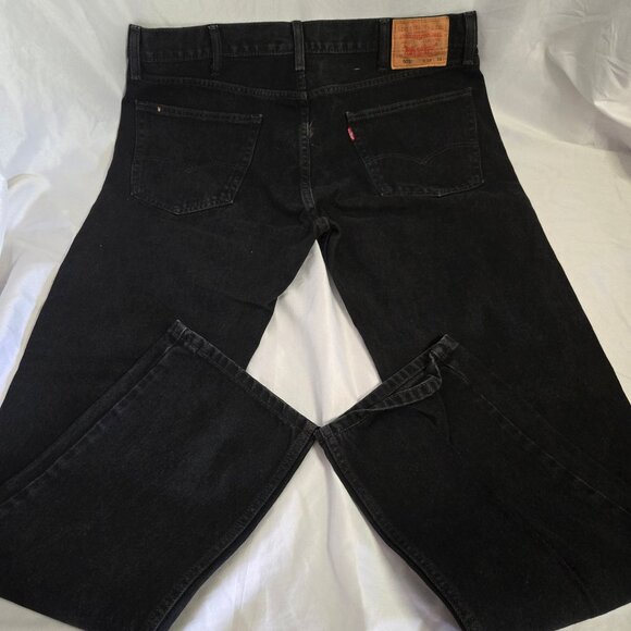 Levis 505 Black Straight Leg Jeans 38 x 34 - Picture 2 of 8